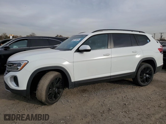 2024 Volkswagen Atlas SE z VIN 1V2HR2CAXRC571675, wystawiony jako Copart lot #80118324 z przebiegiem 6 839 mil mil oraz Szkoda całkowita • Salvage title. Historia ofert i sprzedaży dostępna na DreamBid. Obrazek 1.