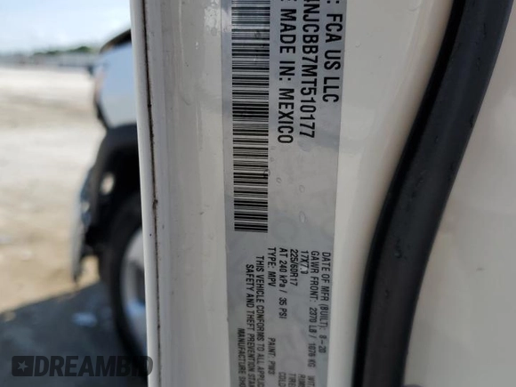 2021 Jeep Compass Altitude with VIN 3C4NJCBB7MT510177, listed as a Copart auction lot 55728605 with 62,197 mi miles and Non repairable. Bid and sale history available at DreamBid. Image 13.