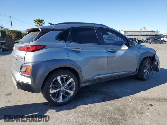 2021 Hyundai Kona Ultimate with VIN KM8K53A52MU679799, listed as a Copart auction lot 46955995 with 0 mi miles and Salvage Title. Bid and sale history available at carsss.com. Image 3.