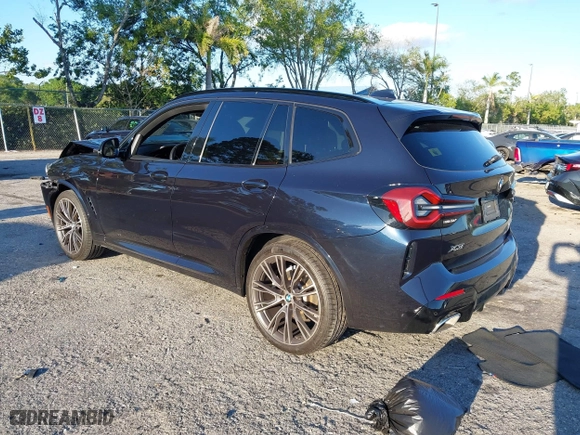 2022 BMW X3 sDrive30i with VIN 5UX43DP01N9K44411, listed as a IAAI auction lot 41904786 with 69,749 mi miles. Bid and sale history available at carsss.com. Image 3.