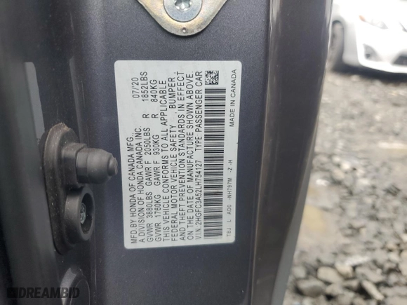 2020 Honda Civic Si Coupe with VIN 2HGFC3A52LH754127, listed as a Copart auction lot 73513804 with 38,609 mi miles and Salvage Title. Bid and sale history available at carsss.com. Image 12.