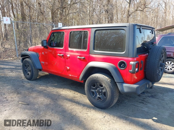 2018 Jeep Wrangler Unlimited Sport with VIN 1C4HJXDNXJW197207, listed as a IAAI auction lot 41757166 with 60,911 mi miles and . Bid and sale history available at DreamBid. Image 3.