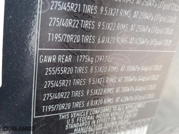 2018 Land Rover Range Rover Sport Autobiography with VIN SALWV2RE6JA804202, listed as a Copart auction lot 87757345 with 41,281 mi miles and Salvage Title. Bid and sale history available at carsss.com. Image 13.