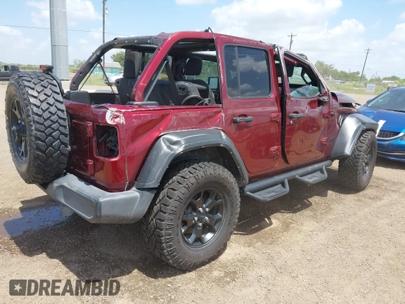 2021 Jeep Wrangler Unlimited Sport S with VIN 1C4HJXDN0MW815350, listed as a IAAI auction lot 42416714 with 68,869 mi miles and . Bid and sale history available at DreamBid. Image 4.