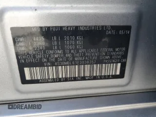 2014 Subaru Legacy Limited z VIN 4S3BMBL61E3038352, wystawiony jako Copart lot #52995135 z przebiegiem 75 598 mil mil oraz Szkoda całkowita • Salvage title. Historia ofert i sprzedaży dostępna na DreamBid. Obrazek 13.