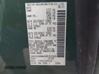 2022 Nissan Frontier Pro-4X z VIN 1N6ED1EK6NN603200, wystawiony jako IAAI lot #42223802 z przebiegiem 17 972 mil mil oraz . Historia ofert i sprzedaży dostępna na DreamBid. Obrazek 9.