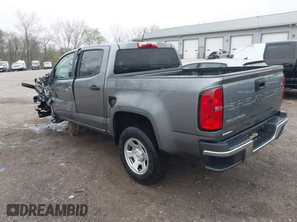 2021 Chevrolet Colorado 2WD Work Truck with VIN 1GCGSBEA6M1278097, listed as a IAAI auction lot 42010677 with 20,288 mi miles and . Bid and sale history available at DreamBid. Image 3.