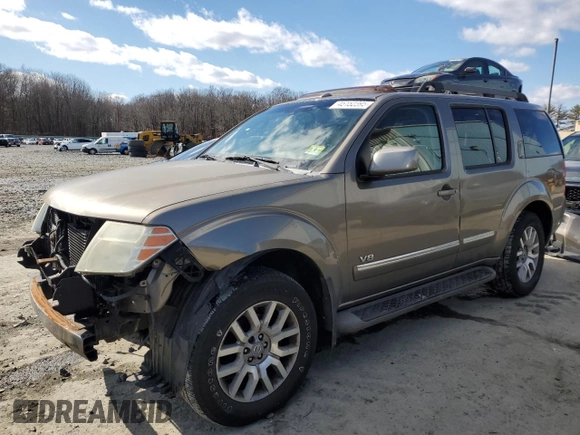 2008 Nissan Pathfinder LE with VIN 5N1BR18B08C619357, listed as a Copart auction lot 45152395 with 266,201 mi miles and Salvage Title. Bid and sale history available at carsss.com. Image 1.