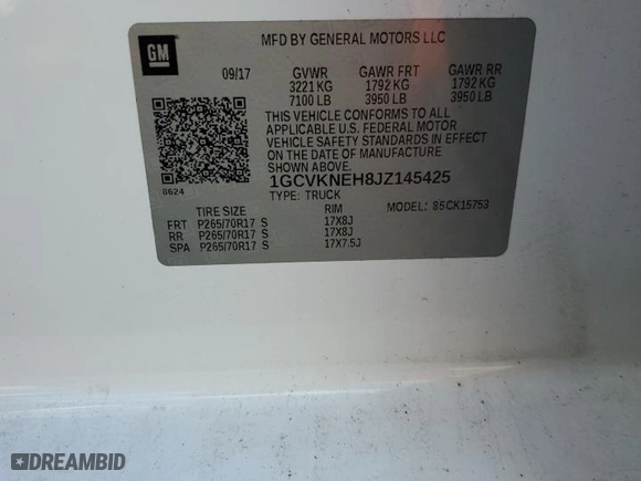 2018 Chevrolet Silverado 1500 Work Truck with VIN 1GCVKNEH8JZ145425, listed as a Copart auction lot 43875375 with 196,023 mi miles and Clean Title. Bid and sale history available at carsss.com. Image 12.