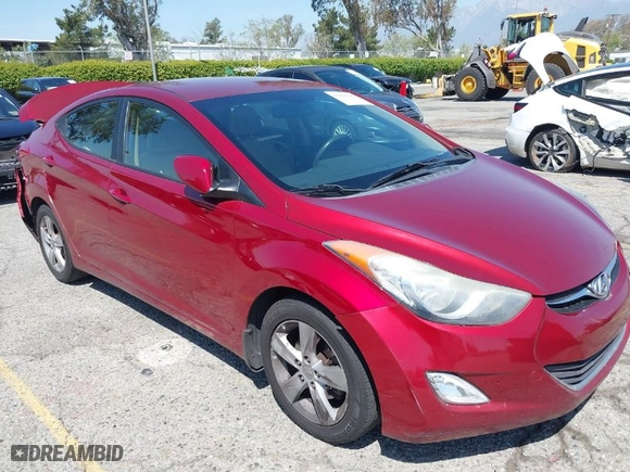 2013 Hyundai Elantra GLS PZEV with VIN 5NPDH4AE9DH342521, listed as a IAAI auction lot 41968386 with 192,220 mi miles. Bid and sale history available at carsss.com. Image 1.