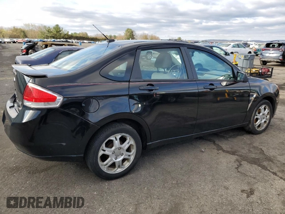 2008 Ford Focus SE with VIN 1FAHP35N18W152677, listed as a Copart auction lot 51209385 with 108,000 mi miles and Salvage Title. Bid and sale history available at carsss.com. Image 3.