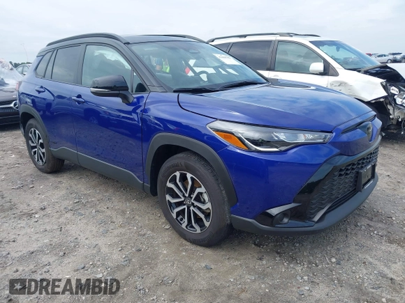 2024 Toyota Corolla Cross Hybrid S with VIN 7MUFBABG2RV042934, listed as a IAAI auction lot 42098911 with 7,613 mi miles and . Bid and sale history available at DreamBid. Image 1.