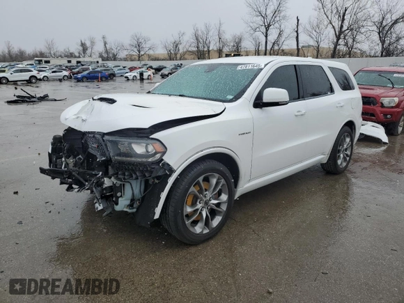 2020 Dodge Durango R/T with VIN 1C4SDHCT6LC301327, listed as a Copart auction lot 47811645 with 147,040 mi miles and Salvage title. Bid and sale history available at DreamBid. Image 1.