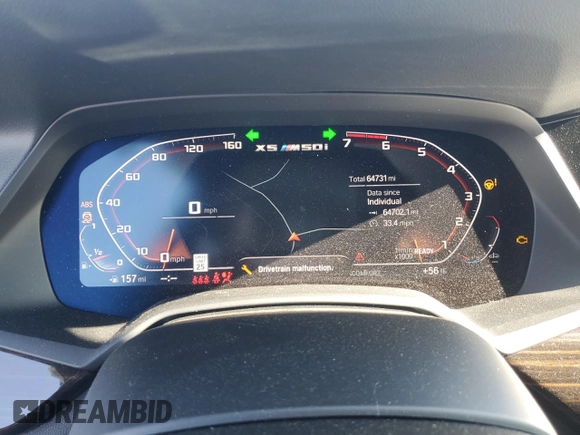 2021 BMW X5 M50i with VIN 5UXJU4C03M9E52555, listed as a Copart auction lot 48171365 with 64,731 mi miles and Salvage Title. Bid and sale history available at carsss.com. Image 9.
