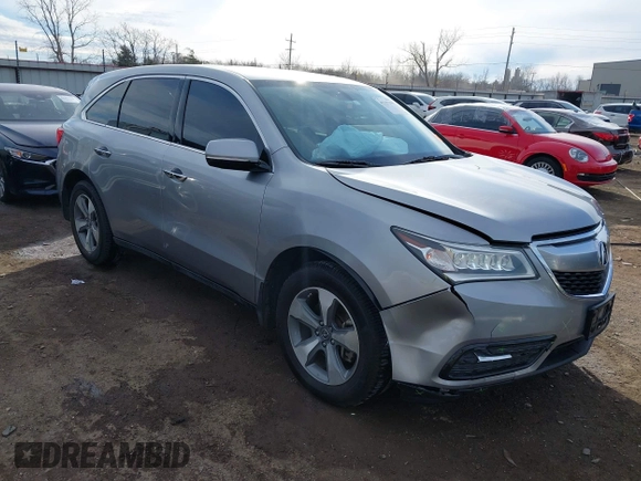2016 Acura MDX with VIN 5FRYD3H25GB003842, listed as a IAAI auction lot 41337119 with 90,861 mi miles. Bid and sale history available at carsss.com. Image 1.