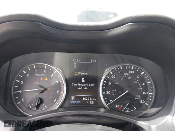 2019 Infiniti Q50 Luxe with VIN JN1EV7AP9KM543079, listed as a IAAI auction lot 42244113 with 36,291 mi miles and . Bid and sale history available at DreamBid. Image 7.