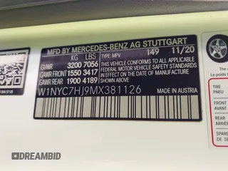 2021 Mercedes-Benz G AMG G 63 with VIN W1NYC7HJ9MX381126, listed as a IAAI auction lot 41434407 with Not Provided miles. Bid and sale history available at carsss.com. Image 9.