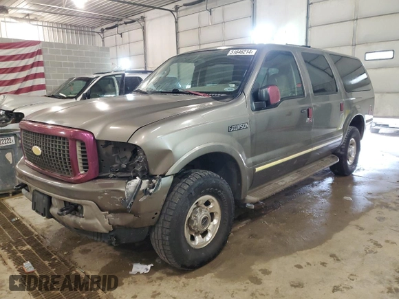 2004 Ford Excursion Limited с VIN 1FMNU43S64EA70976, выставлен на аукционе Copart как лот 72036304 с пробегом 321 026 миль миль и Списание • Salvage title. История ставок и продаж доступна на DreamBid. Изображение 1.
