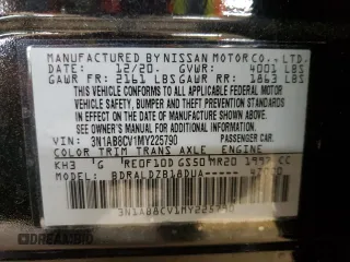 2021 Nissan Sentra SV с VIN 3N1AB8CV1MY225790, выставлен на аукционе Copart как лот 53784515 с пробегом 60 765 миль миль и Списание • Salvage title. История ставок и продаж доступна на DreamBid. Изображение 12.