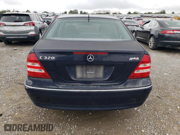 2005 Mercedes-Benz C 320 with VIN WDBRF64J75F631696, listed as a Copart auction lot 72349934 with 185,055 mi miles and Salvage Title. Bid and sale history available at DreamBid. Image 6.