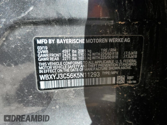 2019 BMW X2 sDrive28i z VIN WBXYJ3C56K5N11293, wystawiony jako Copart lot #49324115 z przebiegiem Nie podano mil oraz Szkoda całkowita • Salvage title. Historia ofert i sprzedaży dostępna na DreamBid. Obrazek 13.