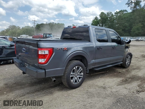 2022 Ford F-150 XL with VIN 1FTEW1EP7NFA44775, listed as a Copart auction lot 55043865 with 60,982 mi miles and Salvage Title. Bid and sale history available at DreamBid. Image 3.