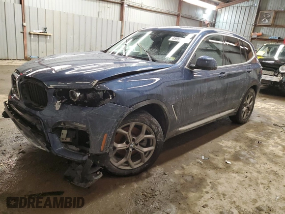 2021 BMW X3 xDrive30i with VIN 5UXTY5C01M9H92516, listed as a Copart auction lot 45997665 with Not Provided miles and Salvage Title. Bid and sale history available at DreamBid. Image 1.