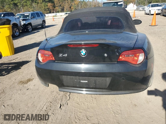 2007 BMW Z4 3.0i with VIN 4USBU33537LW71199, listed as a Copart auction lot 85549104 with 87,437 mi miles and Clean Title. Bid and sale history available at carsss.com. Image 6.
