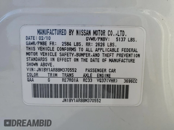 2011 Infiniti M37 with VIN JN1BY1AR8BM370552, listed as a Copart auction lot 77943874 with 199,187 mi miles and Salvage Title. Bid and sale history available at carsss.com. Image 14.