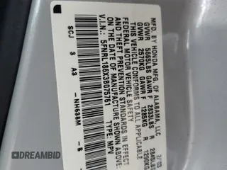 2003 Honda Odyssey EX z VIN 5FNRL186X3B075761, wystawiony jako Copart lot #58289815 z przebiegiem 137 763 mil mil oraz Szkoda całkowita • Salvage title. Historia ofert i sprzedaży dostępna na DreamBid. Obrazek 13.