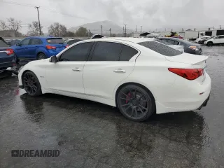 2017 Infiniti Q50 Red Sport 400 with VIN JN1FV7AP1HM851330, listed as a Copart auction lot 45291695 with 113,865 mi miles and Clean title. Bid and sale history available at DreamBid. Image 2.