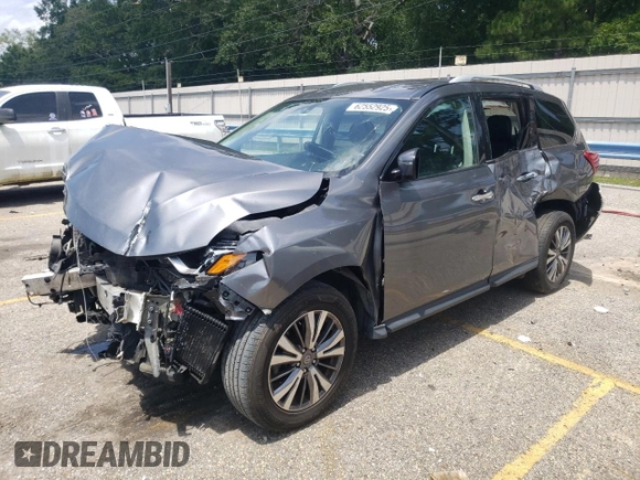2019 Nissan Pathfinder S with VIN 5N1DR2MM0KC607951, listed as a Copart auction lot 62552925 with 86,510 mi miles and Salvage title. Bid and sale history available at DreamBid. Image 1.