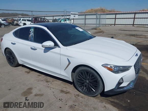 2019 Genesis G70 Advanced z VIN KMTG34LAXKU025146, wystawiony jako IAAI lot #42045294 z przebiegiem 49 074 mil mil oraz . Historia ofert i sprzedaży dostępna na DreamBid. Obrazek 1.