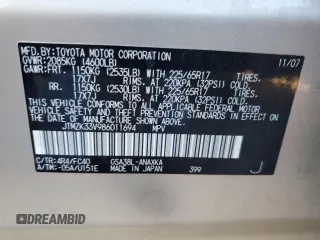 2008 Toyota RAV4 with VIN JTMZK33V986011694, listed as a Copart auction lot 48439325 with 134,309 mi miles and Salvage Title. Bid and sale history available at carsss.com. Image 13.