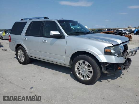 2014 Ford Expedition Limited with VIN 1FMJU1K58EEF27443, listed as a Copart auction lot 58983615 with 144,310 mi miles and Salvage title. Bid and sale history available at DreamBid. Image 4.