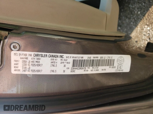 2009 Dodge Grand Caravan SE with VIN 2D8HN44E29R694728, listed as a Copart auction lot 60287565 with 233,018 mi miles and Clean title. Bid and sale history available at DreamBid. Image 13.