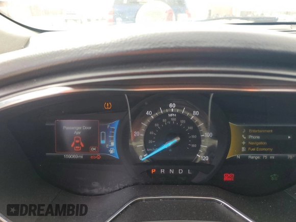 2017 Ford Fusion Titanium with VIN 3FA6P0SU7HR354444, listed as a Copart auction lot 50601035 with 159,069 mi miles and Salvage Title. Bid and sale history available at DreamBid. Image 9.