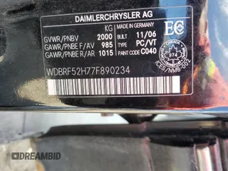 2007 Mercedes-Benz C 230 Sport with VIN WDBRF52H77F890234, listed as a Copart auction lot 53742555 with 271,934 mi miles and Clean Title. Bid and sale history available at DreamBid. Image 12.