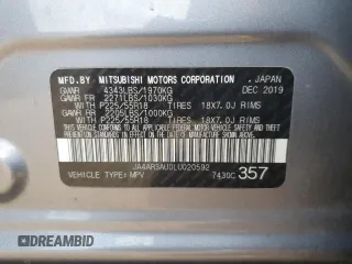 2020 Mitsubishi Outlander Sport ES 2.0 with VIN JA4AR3AU0LU020592, listed as a Copart auction lot 52525025 with 91,014 mi miles and Salvage Title. Bid and sale history available at carsss.com. Image 13.
