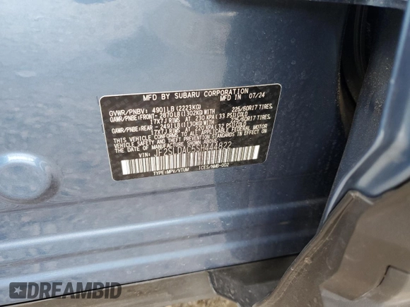 2025 Subaru Forester with VIN JF2SLDAC5SH444822, listed as a Copart auction lot 48493785 with 4,944 mi miles and Salvage title. Bid and sale history available at DreamBid. Image 14.