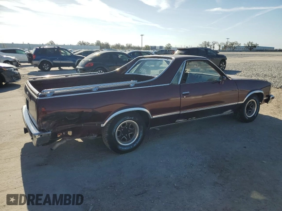 1981 Chevrolet El Camino z VIN CCW80HXBD435572, wystawiony jako Copart lot #47500975 z przebiegiem 91 861 mil mil oraz Szkoda całkowita • Salvage title. Historia ofert i sprzedaży dostępna na DreamBid. Obrazek 3.