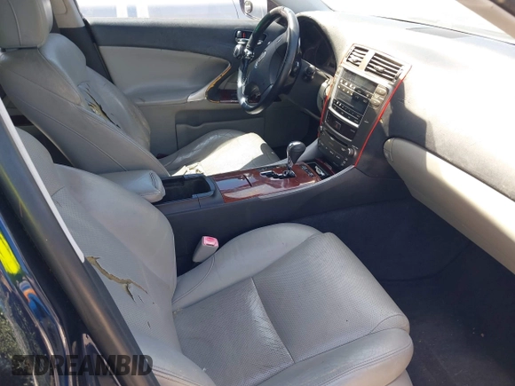 2006 Lexus IS 250 with VIN JTHCK262565004308, listed as a IAAI auction lot 42037646 with 199,729 mi miles and . Bid and sale history available at DreamBid. Image 5.
