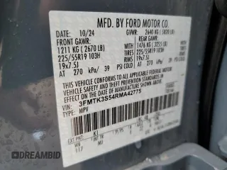 2024 Ford Mustang Mach-E Premium with VIN 3FMTK3S54RMA42775, listed as a Copart auction lot 53833685 with 3,194 mi miles and Non repairable. Bid and sale history available at DreamBid. Image 13.