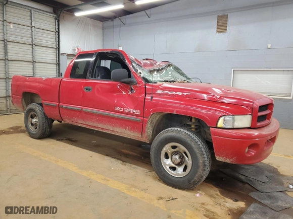 1999 Dodge Ram 1500 with VIN 1B7HF13Z1XJ584429, listed as a Copart auction lot 48143595 with 0 mi miles and Salvage Title. Bid and sale history available at carsss.com. Image 4.