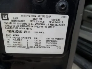 2004 Chevrolet Suburban LS with VIN 1GNFK16Z64J143512, listed as a Copart auction lot 46996085 with 324,596 mi miles and Salvage Title. Bid and sale history available at carsss.com. Image 16.