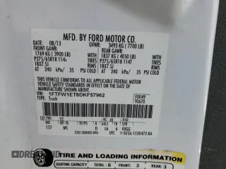 2013 Ford F-150 XL with VIN 1FTFW1ET8DKF57962, listed as a Copart auction lot 52625295 with 193,982 mi miles and Salvage Title. Bid and sale history available at carsss.com. Image 12.