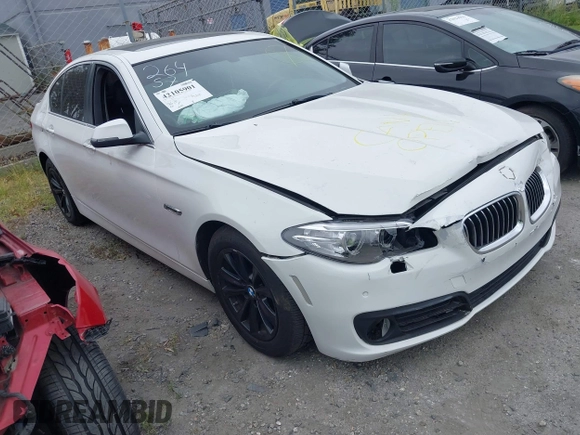 2014 BMW 5 Series 528i with VIN WBA5A5C56ED507439, listed as a IAAI auction lot 42105901 with Not Provided miles. Bid and sale history available at carsss.com. Image 1.