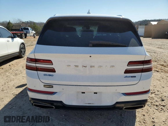 2023 Genesis GV80 z VIN KMUHCESC7PU147303, wystawiony jako Copart lot #48318015 z przebiegiem 24 954 mil mil oraz Szkoda całkowita • Salvage title. Historia ofert i sprzedaży dostępna na DreamBid. Obrazek 6.