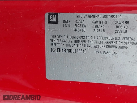 2016 Chevrolet Camaro 2SS с VIN 1G1FH1R78G0143516, выставлен на аукционе IAAI как лот 41566045 с пробегом 95 591 миль миль и . История ставок и продаж доступна на DreamBid. Изображение 9.