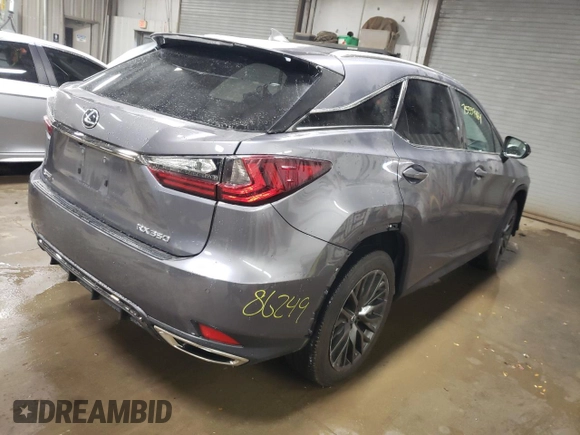 2021 Lexus RX 350 F Sport with VIN 2T2SZMDAXMC307224, listed as a Copart auction lot 75339464 with 54,850 mi miles and Salvage title. Bid and sale history available at DreamBid. Image 3.